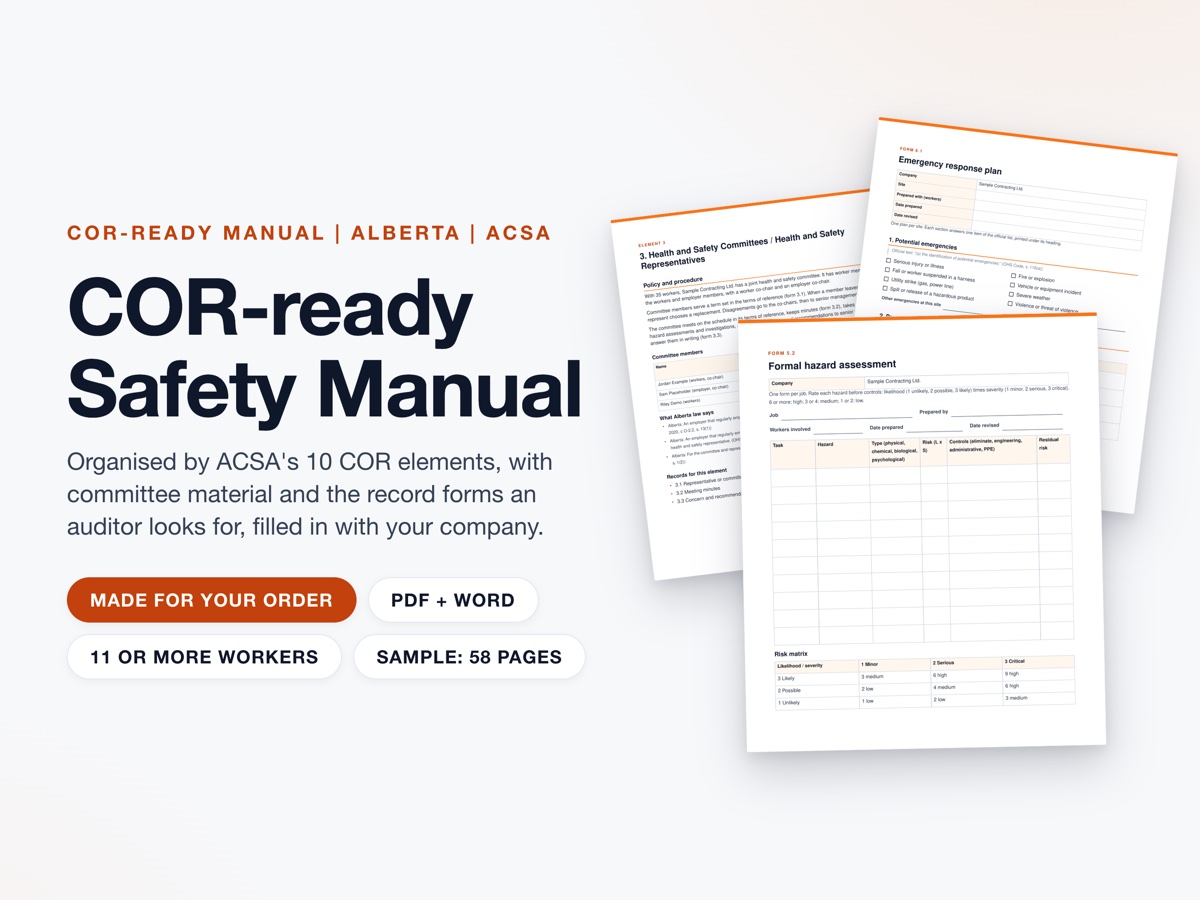 COR-ready Safety Manual (Alberta, ACSA)