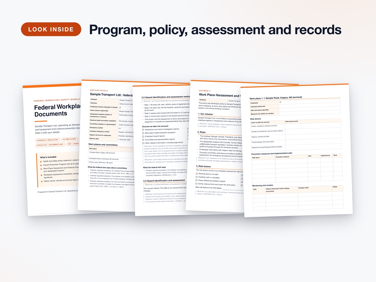 Federal Workplace Safety Bundle inside pages