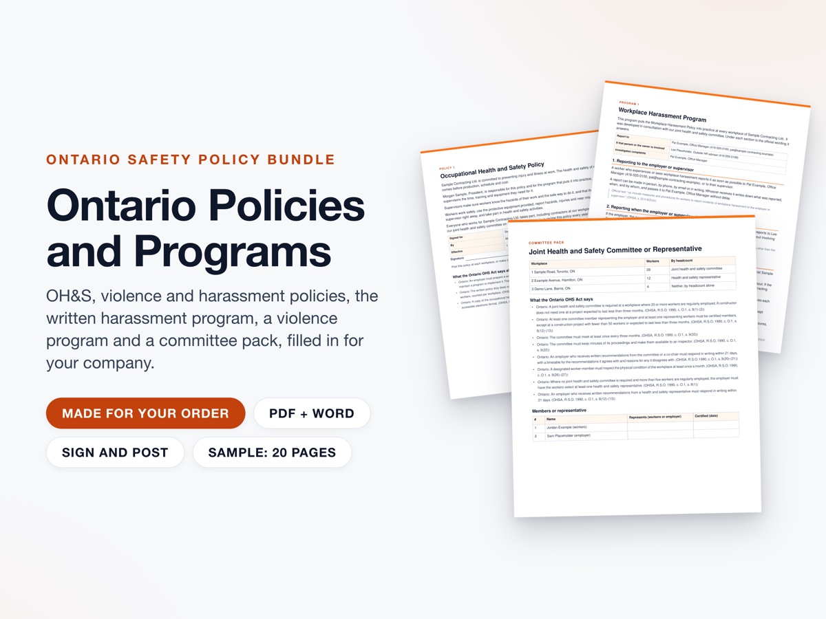Ontario Safety Policy Bundle