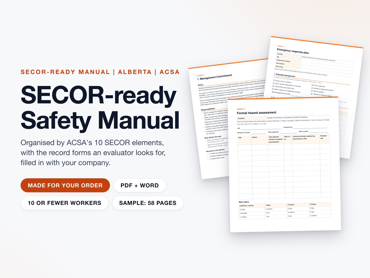 SECOR-ready Safety Manual (Alberta, ACSA)