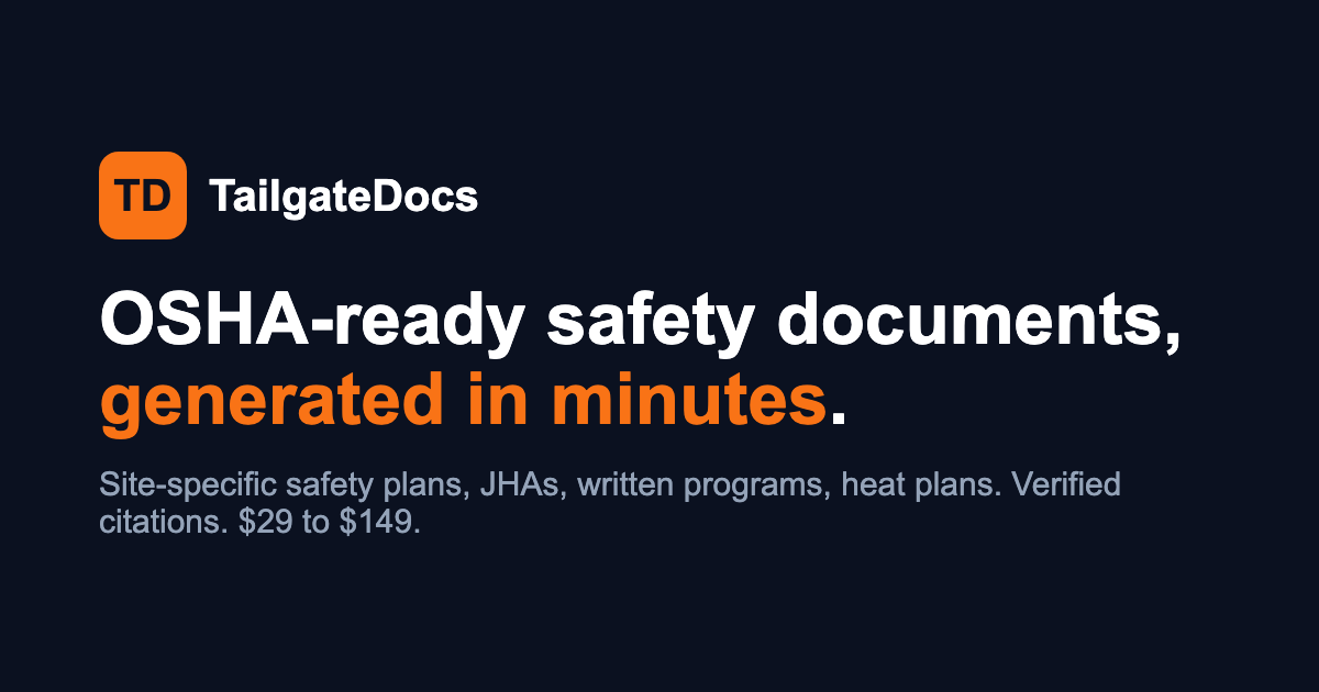 Tailgate Docs : safety documents for contractors